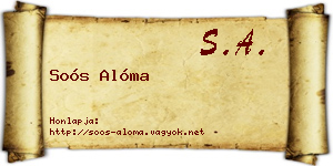 Soós Alóma névjegykártya